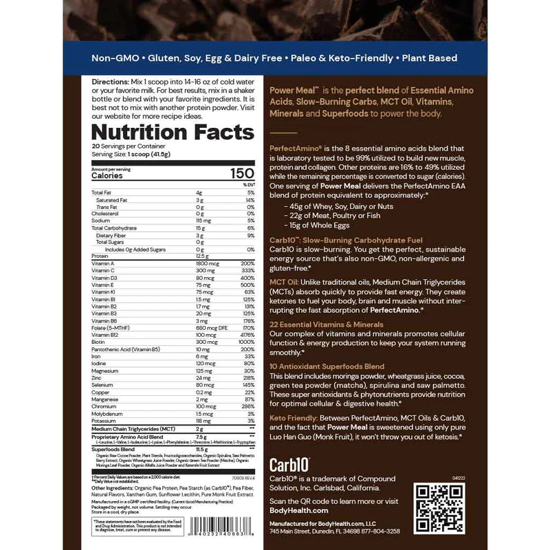 PerfectAmino Power Meal - 20 serve